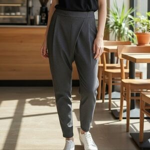NWT-High-Rise Tapered Ponte Trousers - Charcoal (CAP37)